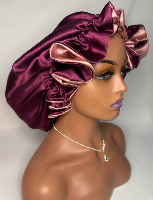 MAUVE SATIN BONNET