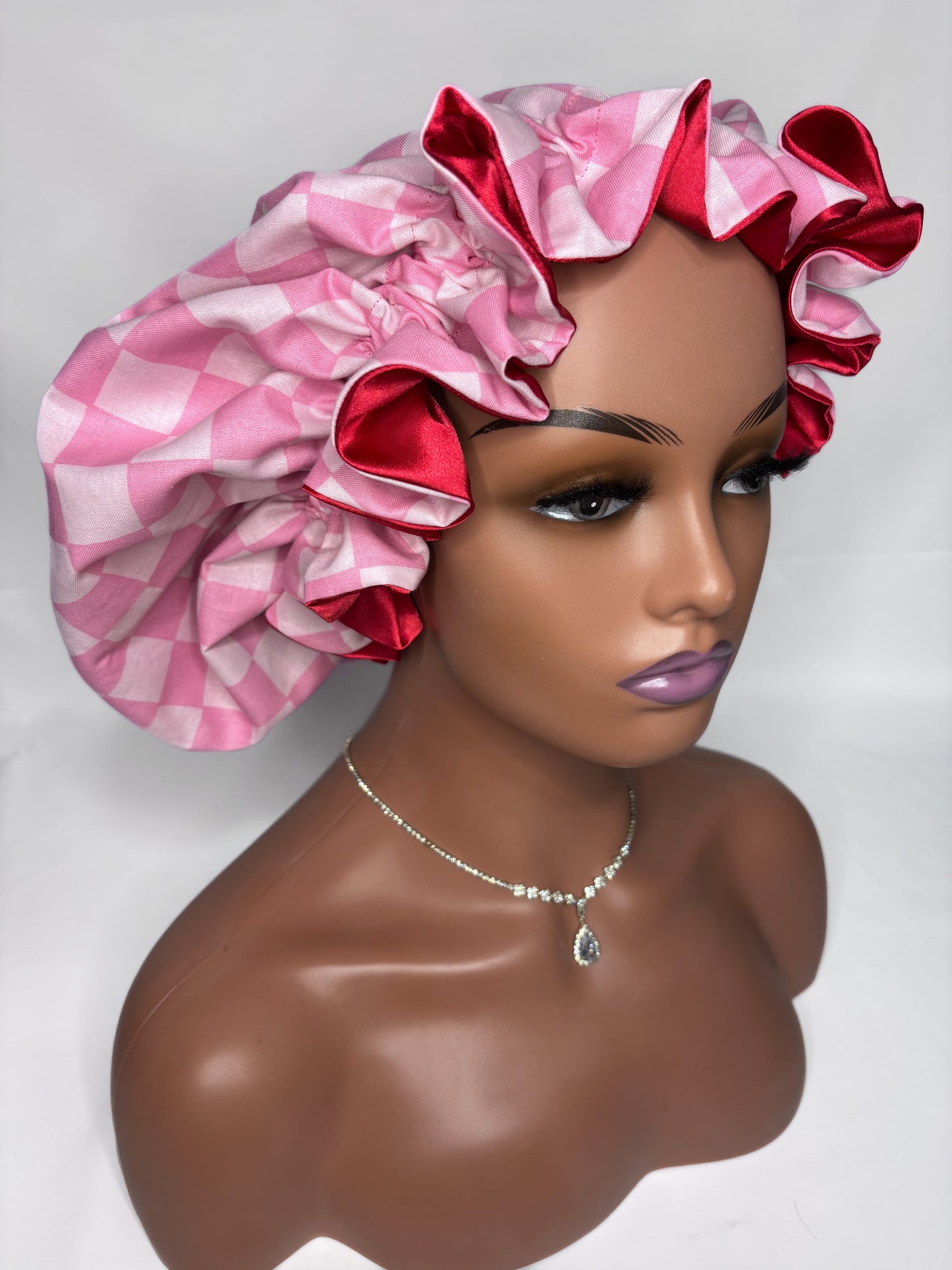 CHECKER PINK BONNET