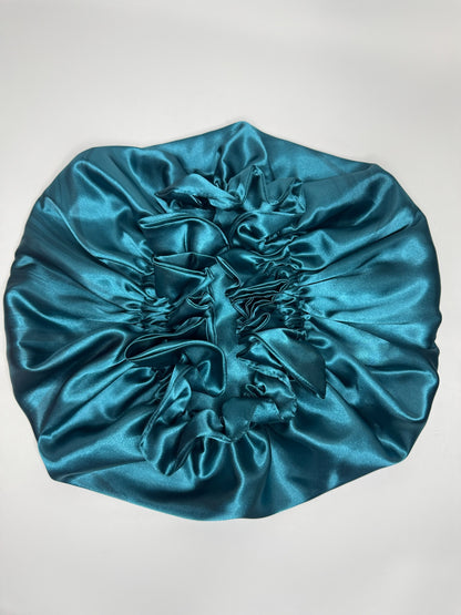 TEAL SATIN BONNET