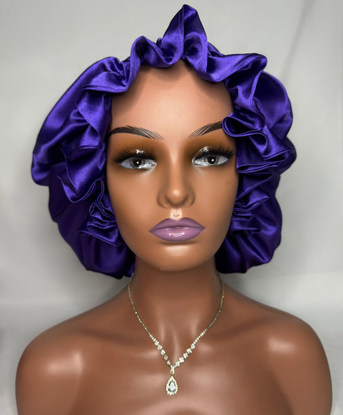 PURPLE SATIN BONNET