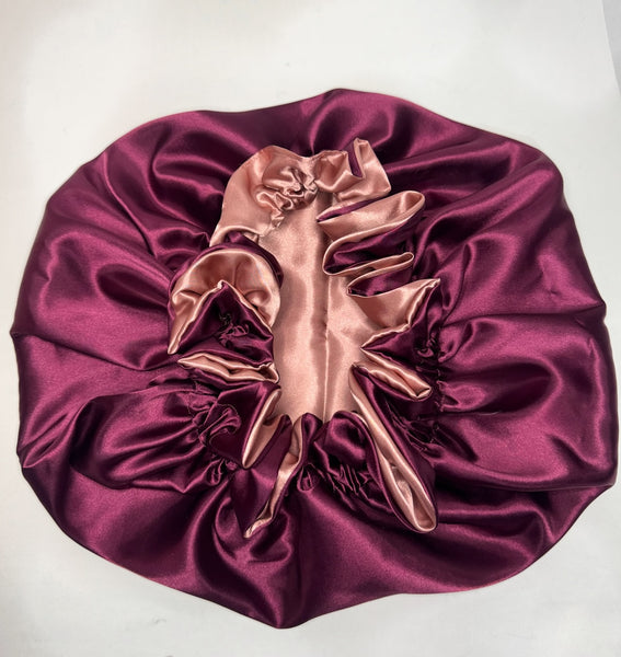 MAUVE SATIN BONNET