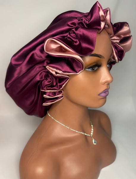 MAUVE SATIN BONNET