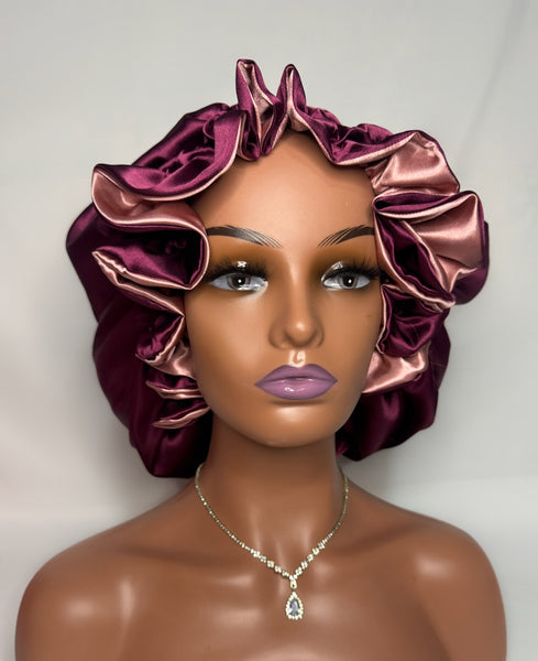 MAUVE SATIN BONNET