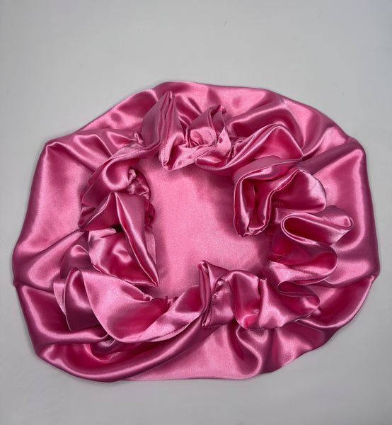 PINK SATIN BONNET