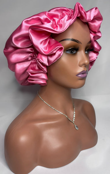 PINK SATIN BONNET