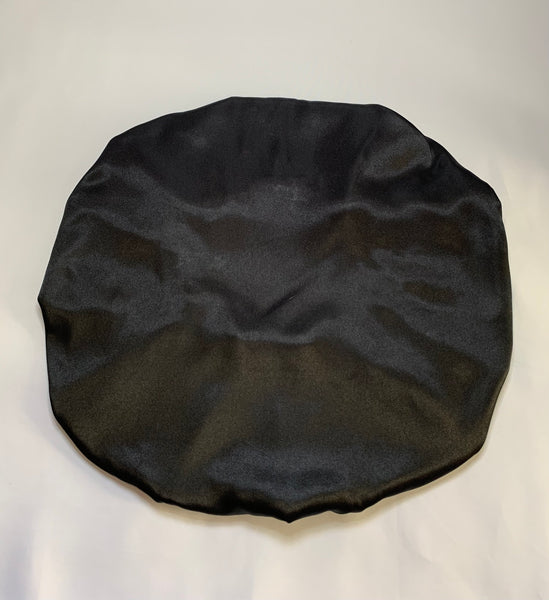 BLACK SATIN BONNET